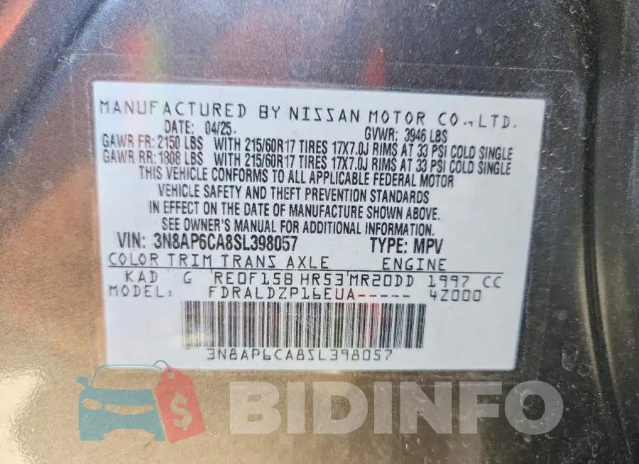 3N8AP6CA8SL398057 Photo# 13