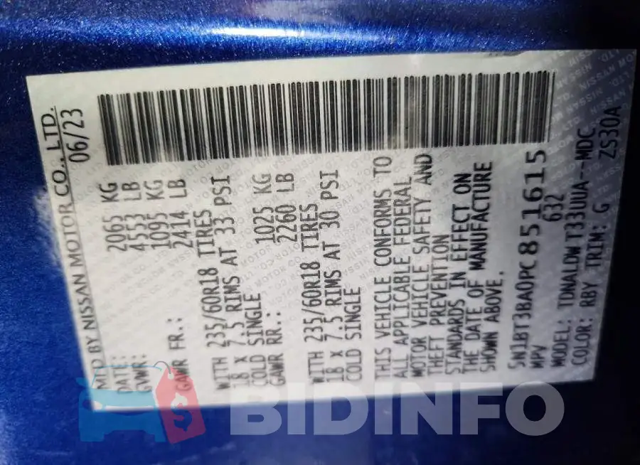 5N1BT3BA0PC851615 Photo# 14