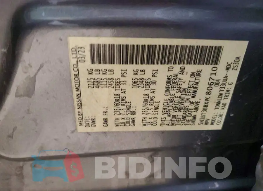 5N1BT3BBXPC806710 Photo# 13