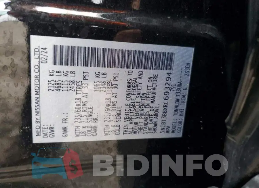 5N1BT3BBXRC693294 Photo# 14