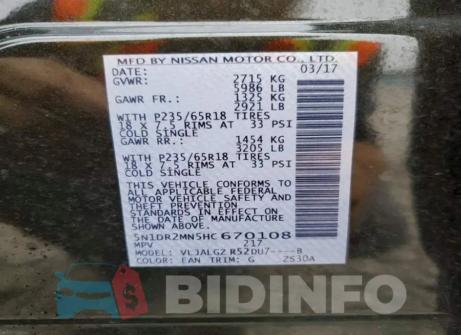 5N1DR2MN5HC670108 Photo# 13