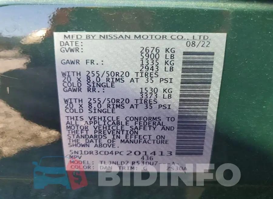 5N1DR3CD4PC201413 Photo# 13