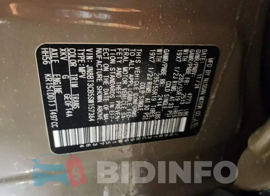 JN8BT3CB5SW157364 Photo# 13
