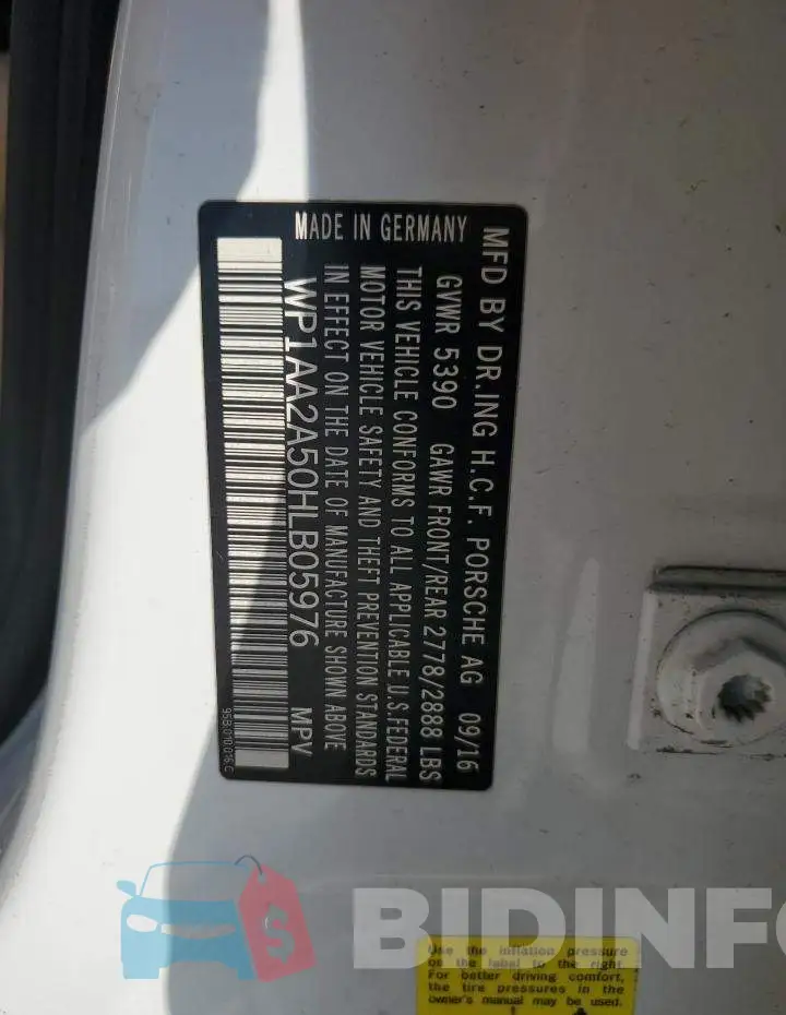WP1AA2A50HLB05976 Photo# 12