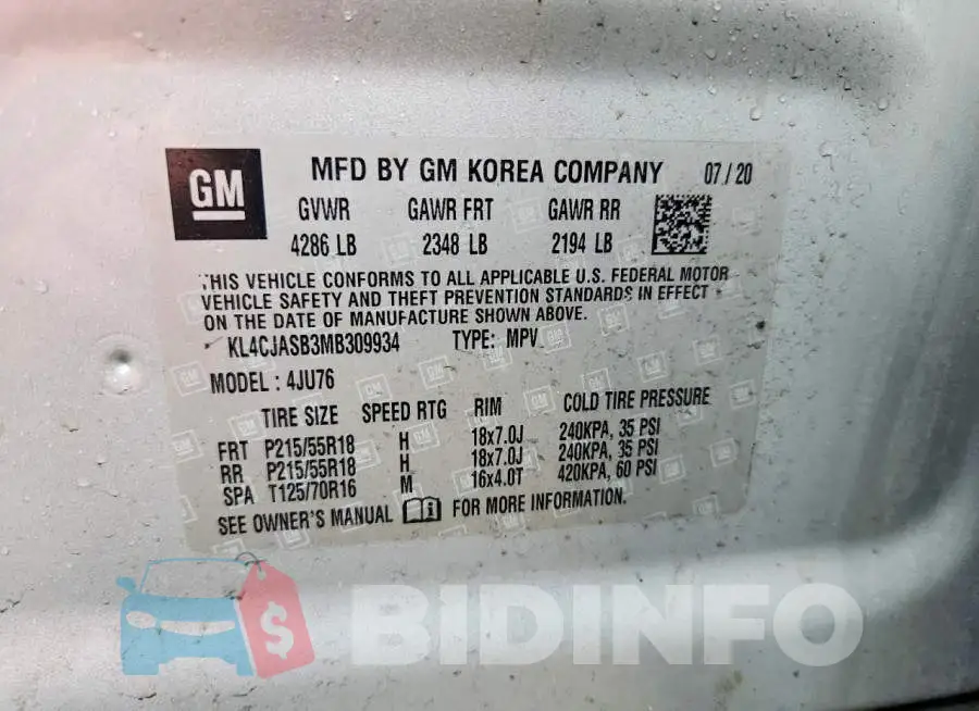 KL4CJASB3MB309934 Photo# 14