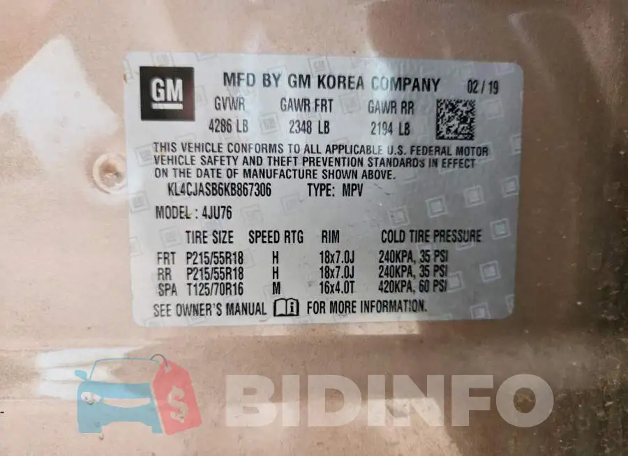 KL4CJASB6KB867306 Photo# 13