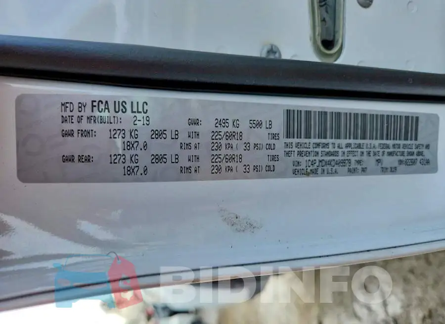 1C4PJMDX4KD409978 Photo# 14