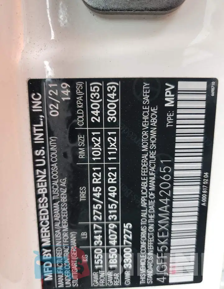 4JGFF5KEXMA420651 Photo# 14