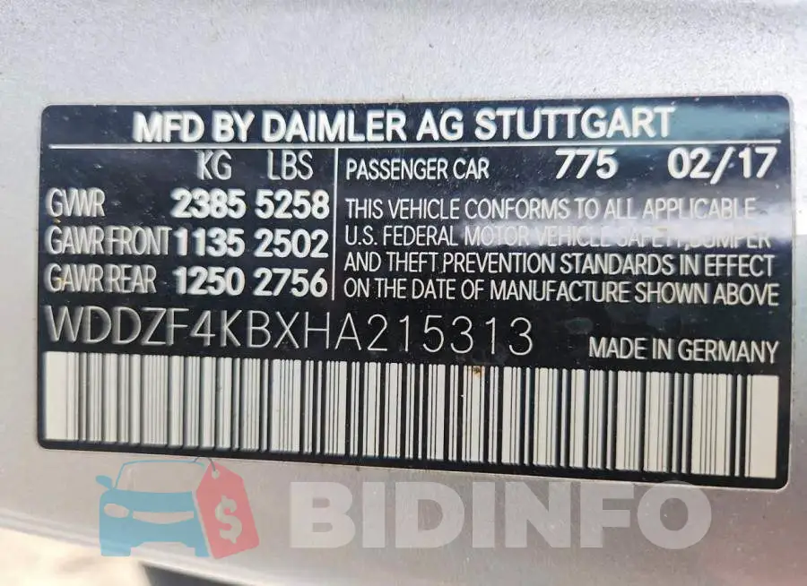 WDDZF4KBXHA215313 Photo# 12