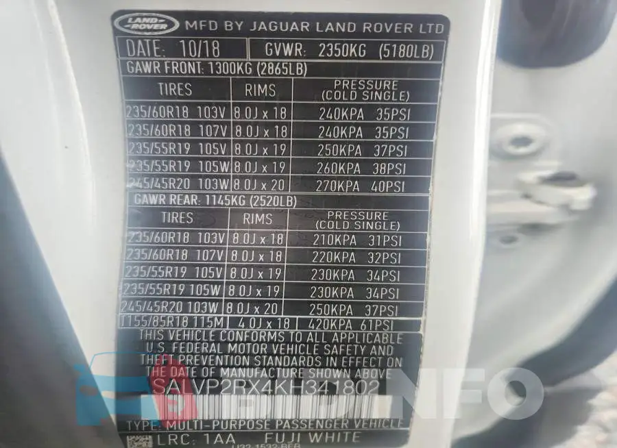 SALVP2RX4KH341802 Photo# 13