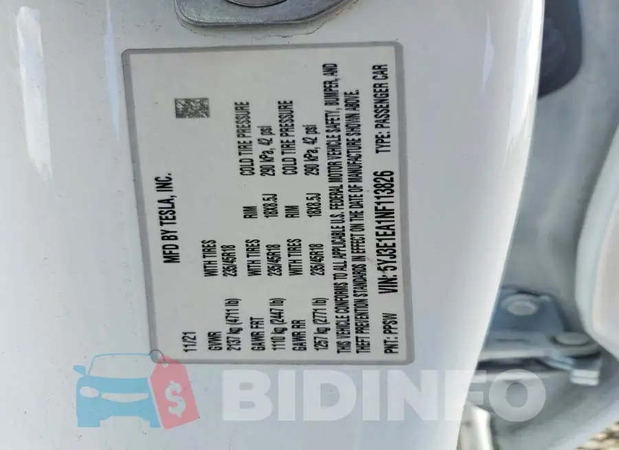 5YJ3E1EA1NF113826 Photo# 12