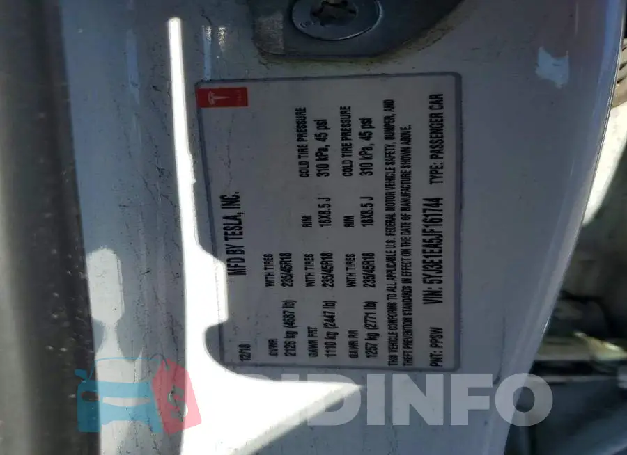 5YJ3E1EA5JF161744 Photo# 12