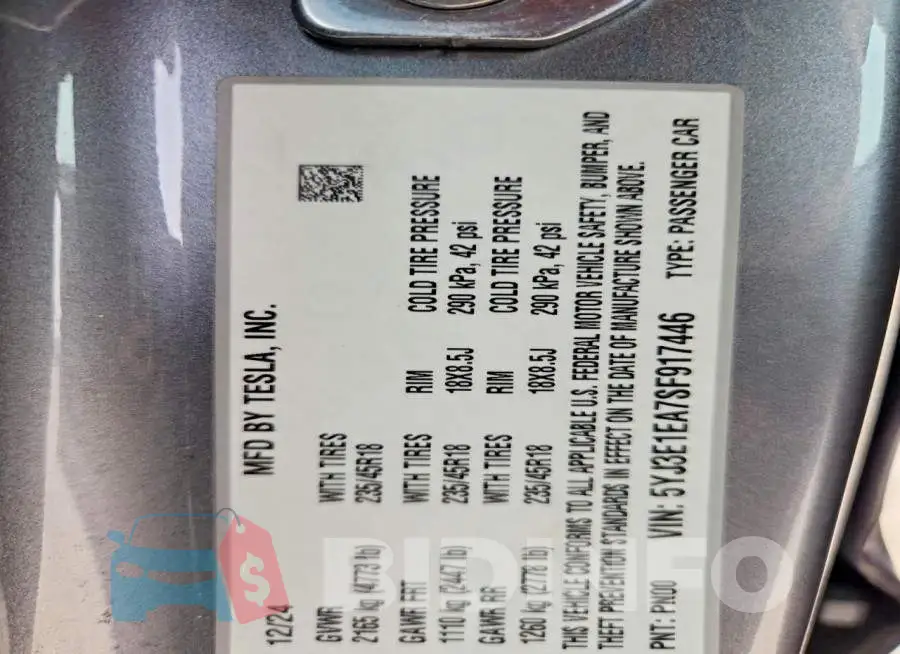 5YJ3E1EA7SF917446 Photo# 13