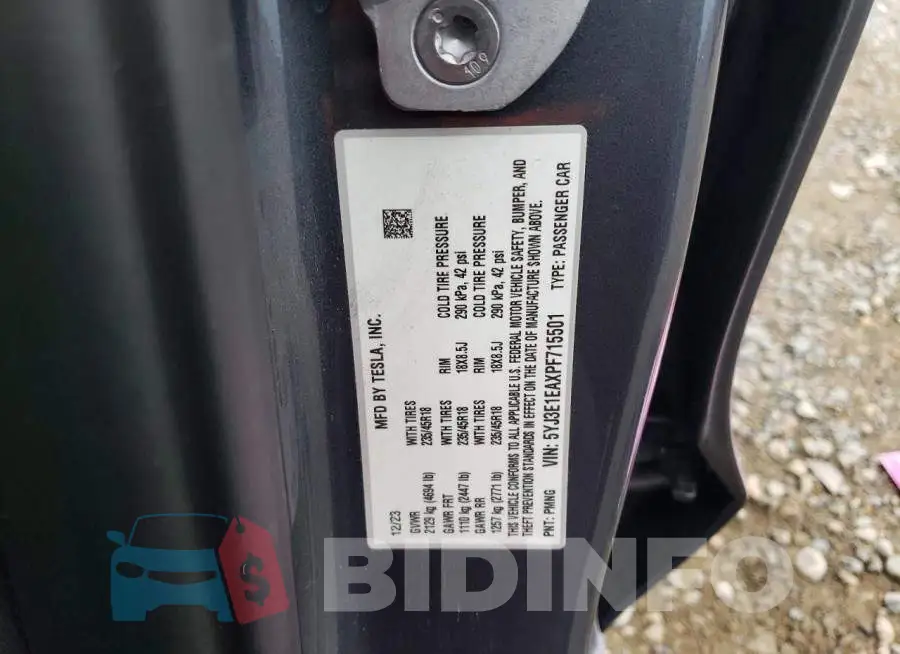 5YJ3E1EAXPF715501 Photo# 12