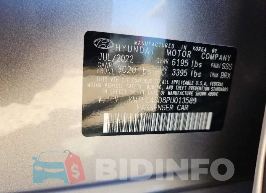 KMTFC4SD8PU013589 Photo# 13