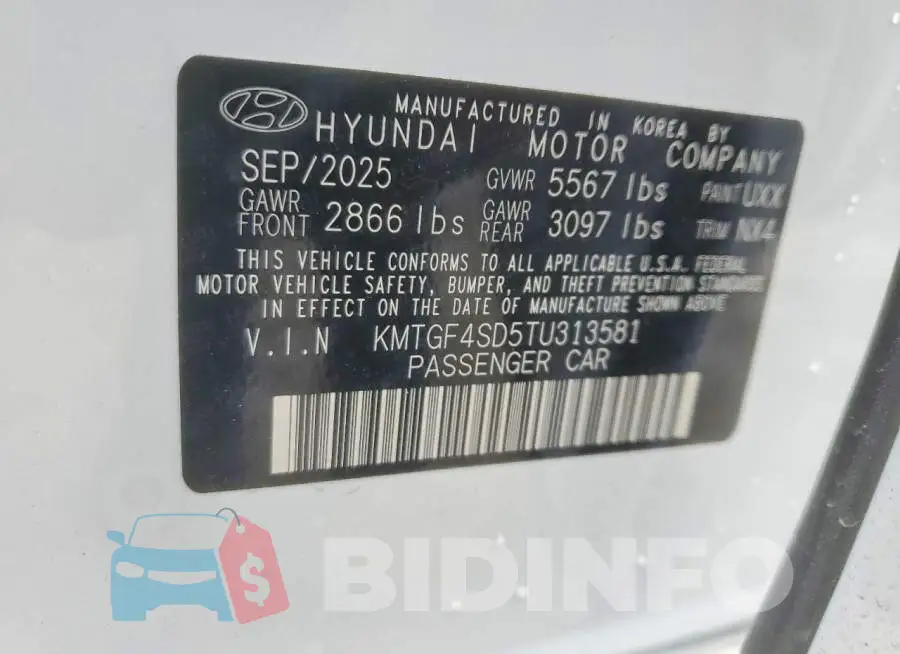 KMTGF4SD5TU313581 Photo# 13