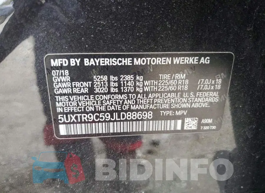 5UXTR9C59JLD88698 Photo# 13