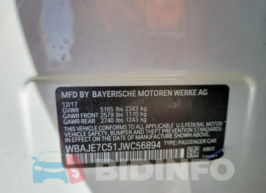 WBAJE7C51JWC56894 Photo# 12