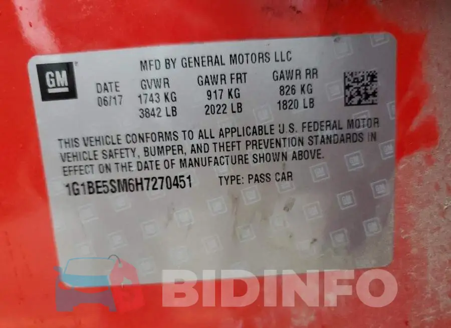 1G1BE5SM6H7270451 Photo# 12