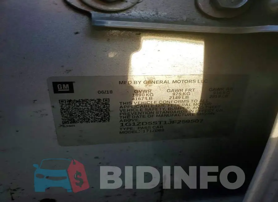 1G1ZD5ST1JF259507 Photo# 12