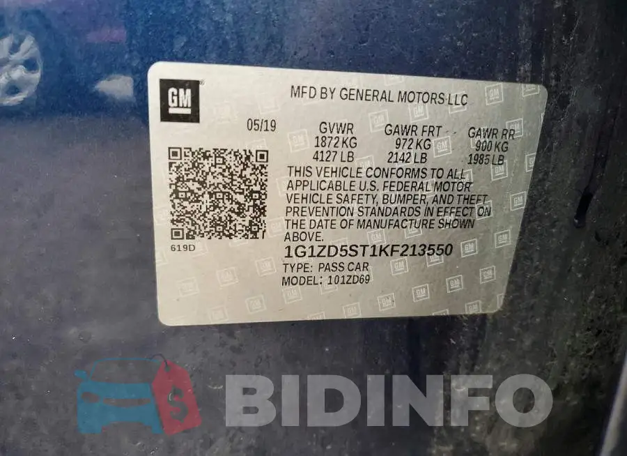 1G1ZD5ST1KF213550 Photo# 12