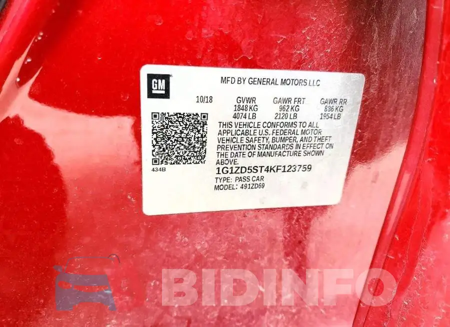 1G1ZD5ST4KF123759 Photo# 13