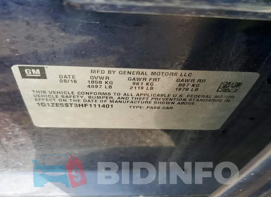 1G1ZE5ST3HF111401 Photo# 12