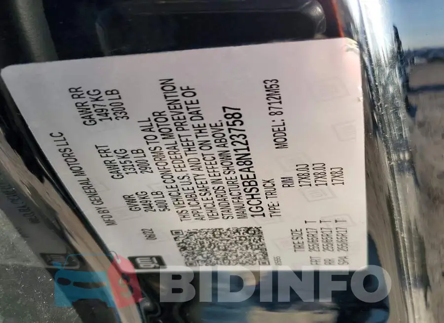 1GCHSBEA8N1237587 Photo# 12
