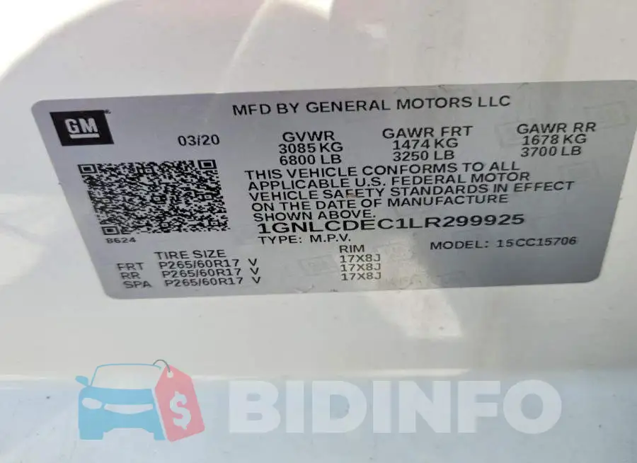 1GNLCDEC1LR299925 Photo# 14