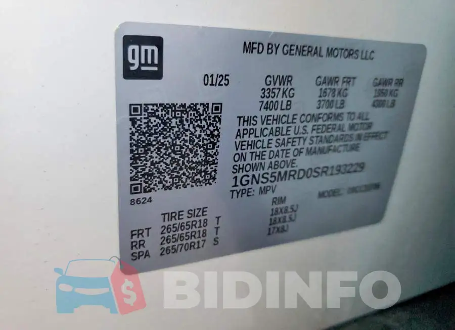 1GNS5MRD0SR193229 Photo# 14