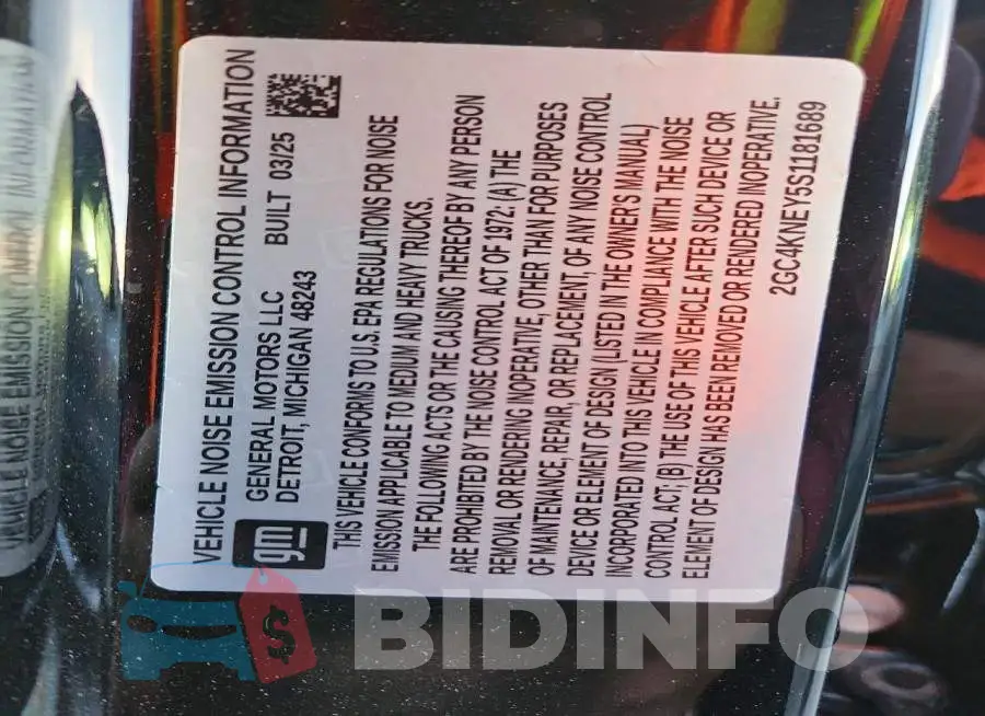2GC4KNEY5S1181689 Photo# 13