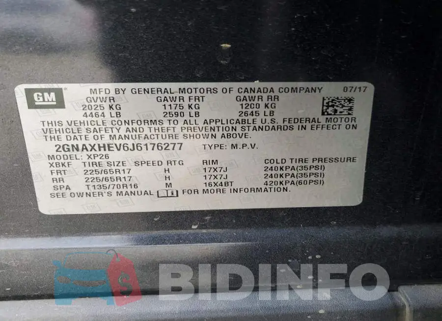 2GNAXHEV6J6176277 Photo# 13