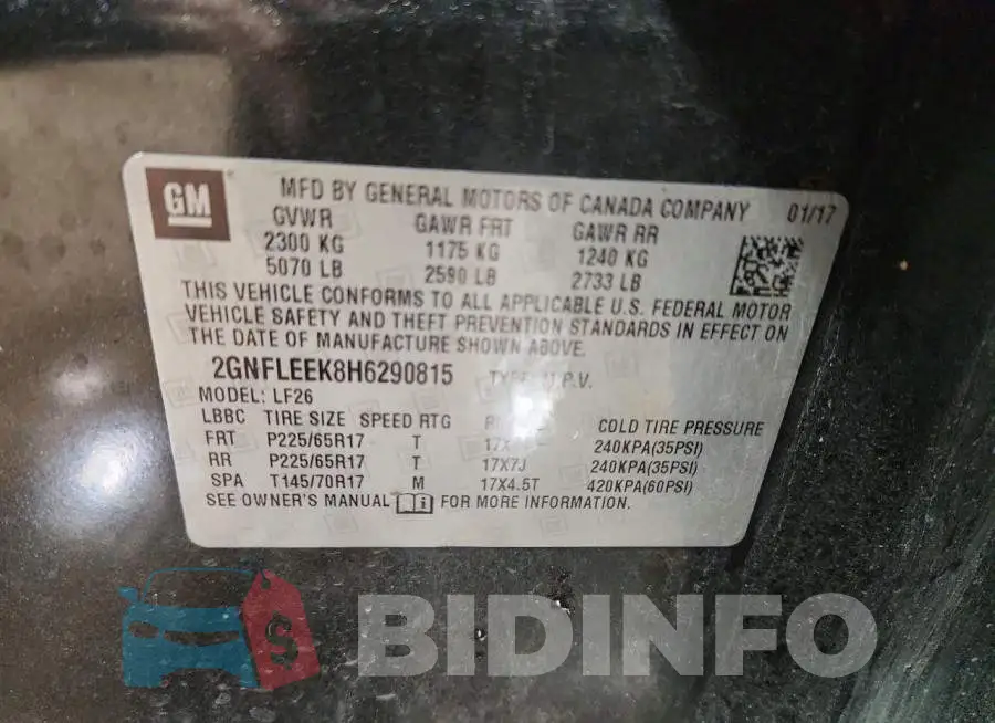 2GNFLEEK8H6290815 Photo# 13