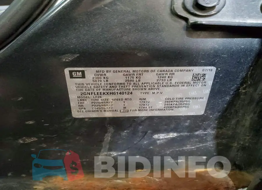 2GNFLEEKXH6140124 Photo# 13