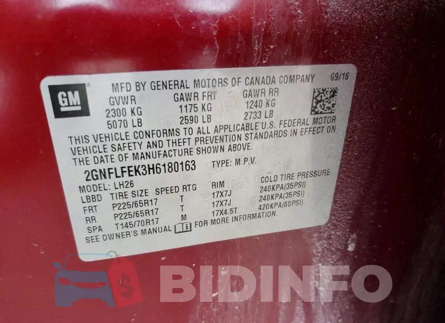2GNFLFEK3H6180163 Photo# 13