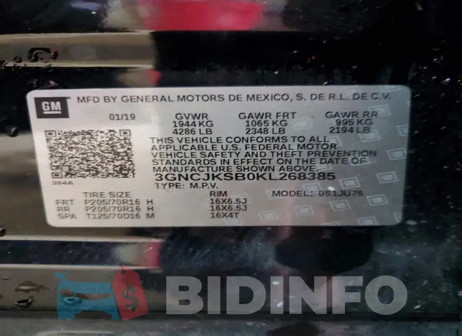 3GNCJKSB0KL268385 Photo# 14