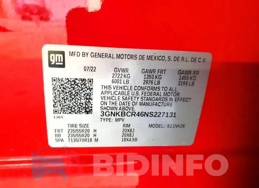 3GNKBCR46NS227131 Photo# 13