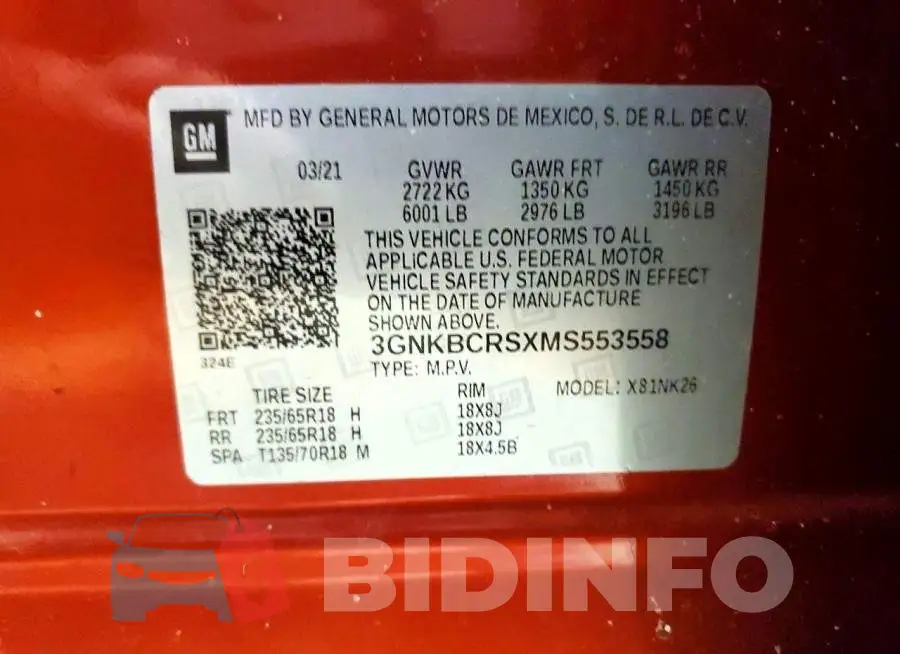3GNKBCRSXMS553558 Photo# 13