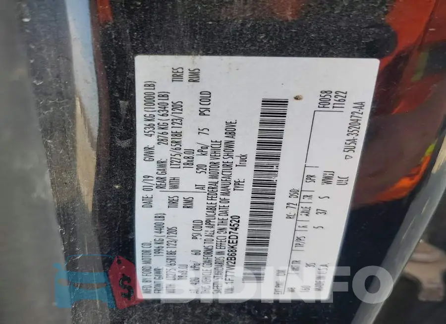 1FT7W2B68KED74520 Photo# 12