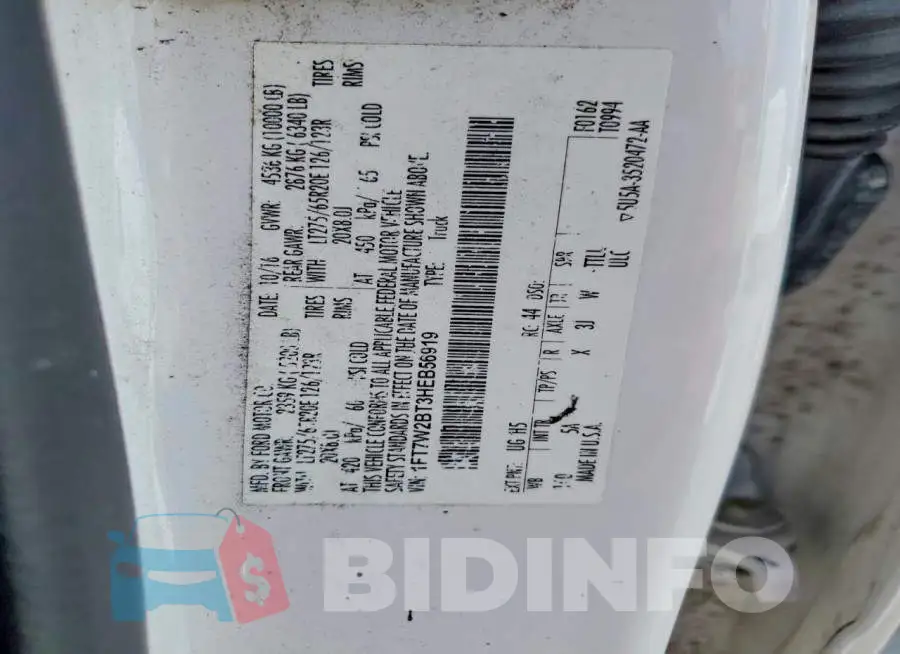 1FT7W2BT3HEB56919 Photo# 13