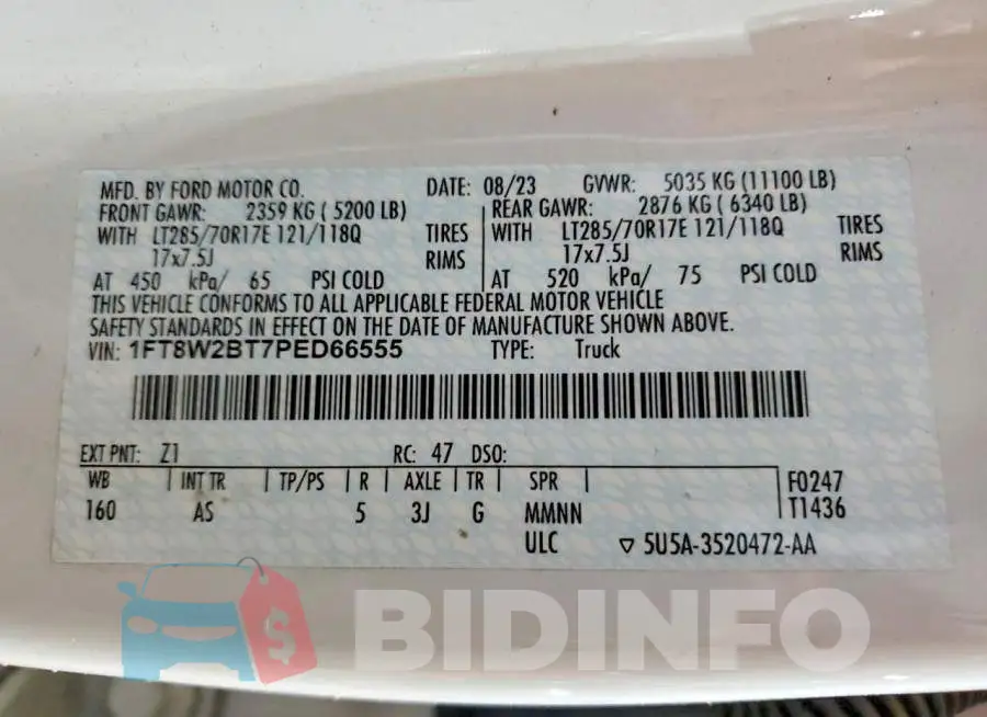 1FT8W2BT7PED66555 Photo# 12