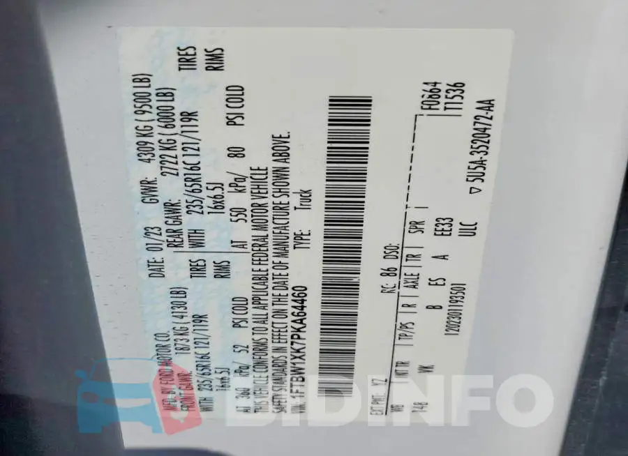 1FTBW1XK7PKA64460 Photo# 13