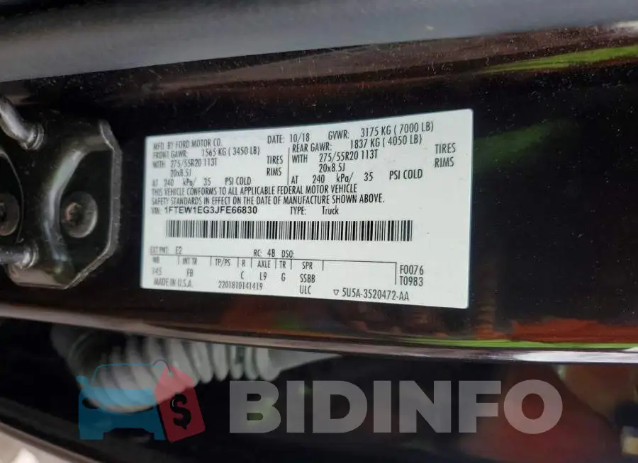 1FTEW1EG3JFE66830 Photo# 11