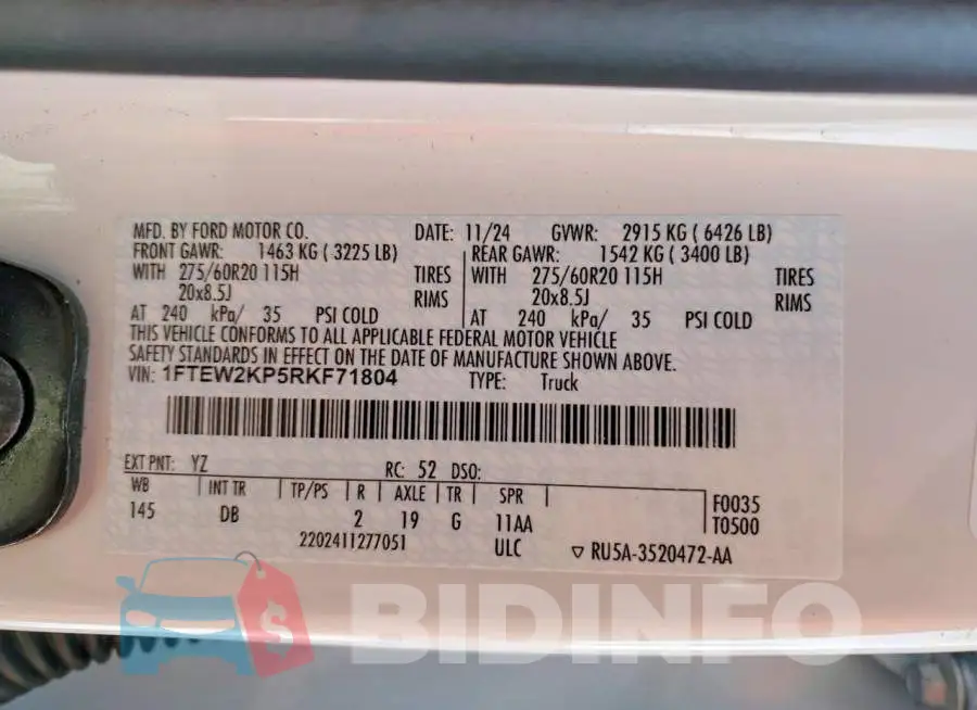 1FTEW2KP5RKF71804 Photo# 12