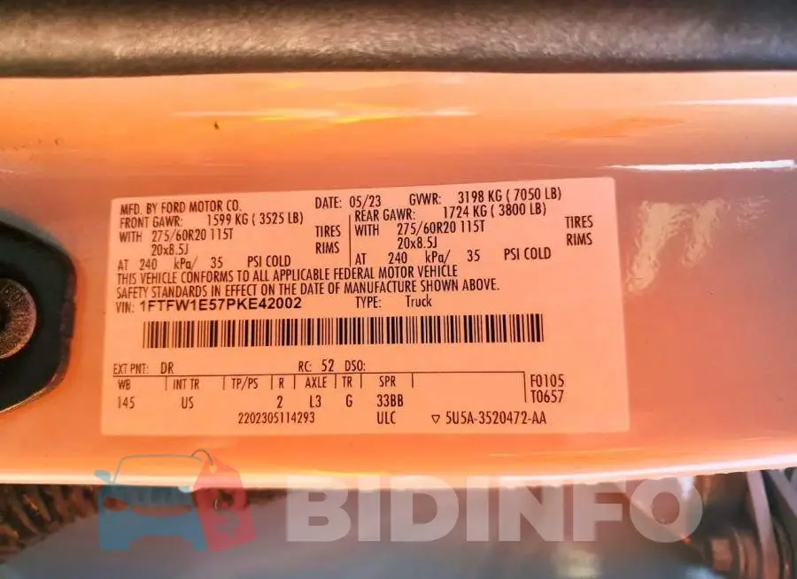 1FTFW1E57PKE42002 Photo# 12