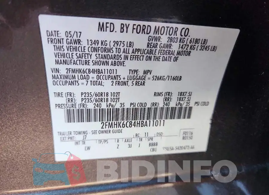 2FMHK6C84HBA11011 Photo# 12