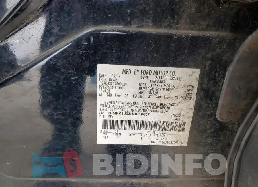2FMPK3J93HBC16857 Photo# 13