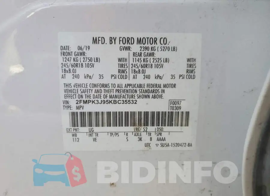 2FMPK3J95KBC35532 Photo# 13