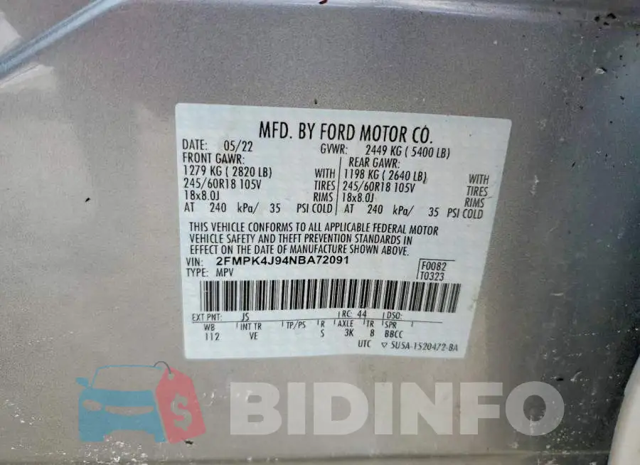 2FMPK4J94NBA72091 Photo# 14