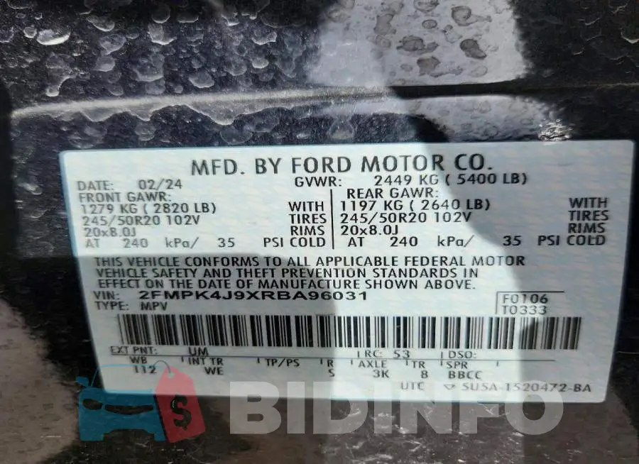 2FMPK4J9XRBA96031 Photo# 13